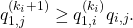 \[q_{1,j}^{(k_i+1)} \geq q_{1,i}^{(k_i)}q_{i,j}.\]