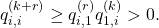 \[q_{i,i}^{(k+r)} \geq q_{i,1}^{(r)}q_{1,i}^{(k)}>0.\]