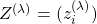 Z^{(\lambda)}=(z_i^{(\lambda)})