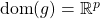 \mathrm{dom}(g)= \mathbb R^p