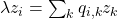 \lambda z_i = \sum_k q_{i,k} z_k