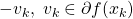 -v_k, \; v_k \in \partial f(x_k)